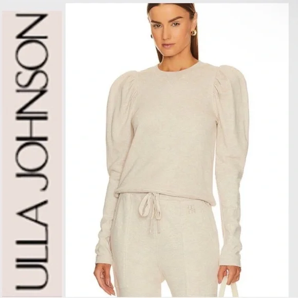 Ulla Johnson Philo Puff Sleeve Crewneck Pullover Sweater Top - Picture 1 of 4